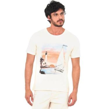 Imagem de Camiseta Masculina Estampa Veleiro Nautical Polo Wear Off White White