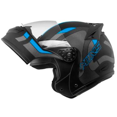 Imagem de Capacete Moto Mixs Gladiator Delta Articulado Escamoteável Robocop Motociclista Motoqueiro Azul Fosco 60