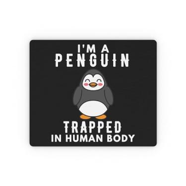 Imagem de Camiseta bem-humorada I'm A Penguins Trapped Introvert Gag Presente | Engraçado Loners Trocadilhos Pássaros Gráficos Homens Mulheres Camiseta Retangular Mouse Pad 24 cm x 19,8 cm / Retângulo