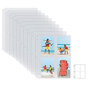Imagem de Better Office Products Recargas de páginas de fichário de 3 anéis transparentes de 3,5 x 12,8 cm - Total de 800 fotos, cada lençol de 4 bolsos comporta até 8 fotos (pacote com 100)