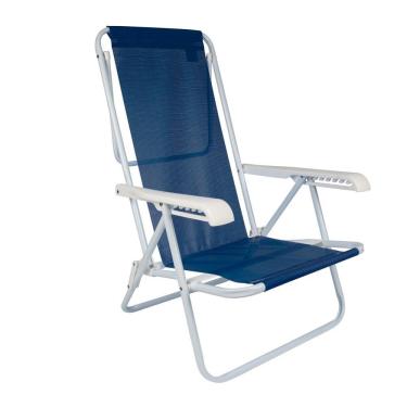 Imagem de Cadeira Reclinável Aço 8 Posições Azul Marinho