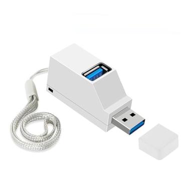 Imagem de 3 In 1 USB 3.0 HUB Adapter Extender M1ni Splitter Box 3Ports Fit Compatible Laptp Macbok Mobile Ph/n-e High Speed U Disk Reader (Color : USB 3.0 White)