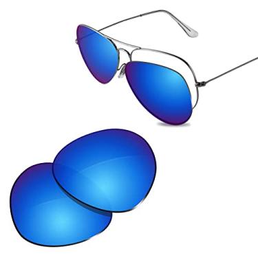 Imagem de Glintbay Lentes de óculos de sol de substituição 100% precisas para RayBan RB3026 62 mm - Espelhado azul gelo polarizado