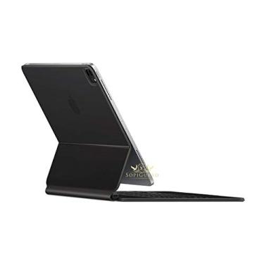 Imagem de SopiGuard Película para iPad Pro Magic Keyboard 12.9 (iPad Pro A2229) Adesivo de vinil de precisão de ponta a ponta superior, teclado e painel traseiro (preto fosco 3M)