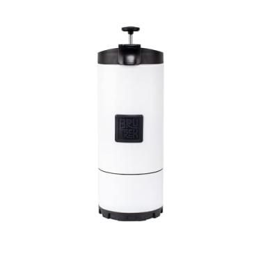 Imagem de BruTrek OVRLNDR Travel Coffee French Press, capacidade potável de 24 fl.oz, isolamento duplo a vácuo, inovador fácil de limpar parte inferior removível, tampa sem derramamento, café On The Go (branco floco)