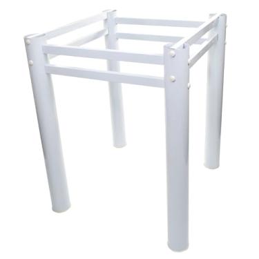 Imagem de Base Suporte De Mesa De Jantar Para Tampo Granito Madeira Vidro (BRANCO)