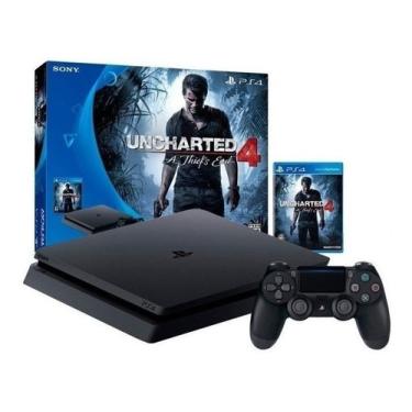 Imagem de Sony Playstation 4 Slim 500gb Uncharted 4: A Thief's End Bundle Cor  Preto Onyx PlayStation 4