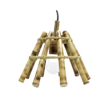 Imagem de Luminária Pendente de Bambu para Pergolado Área Gourmet e Varanda Tamanho Pequeno