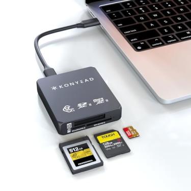 Imagem de KONYEAD CFexpress Leitor de cartão 3 em 1 tipo B, SD e micro SD, projetado para iPhone/iPad, adaptador OTG, fonte de alimentação auxiliar, USB 3.2 Gen 2 10Gbps, UHS-II, para iOS/Windows/Mac OS/Android