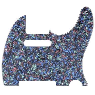 Imagem de Musiclily 8 Furos Escudo Tele Pickguard para Guitarra Fender EUA/Mexicana Made Telecaster Standard Estilo Moderno, 4 Camadas Abalone Shell