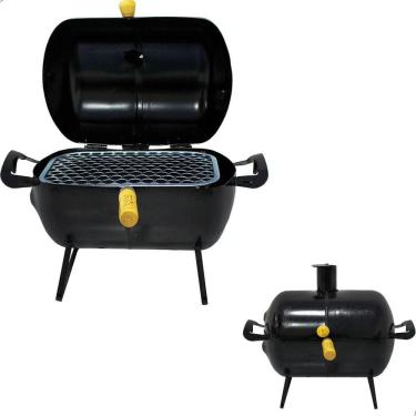 Imagem de Churrasqueira Bafo Pequena Com Grelha Para Churrasco Preto