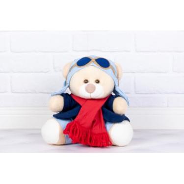 Imagem de Pelúcia de Urso Aviador Classico Tedde 15 cm (VERMELHO MARINHO E AZUL CLARO)