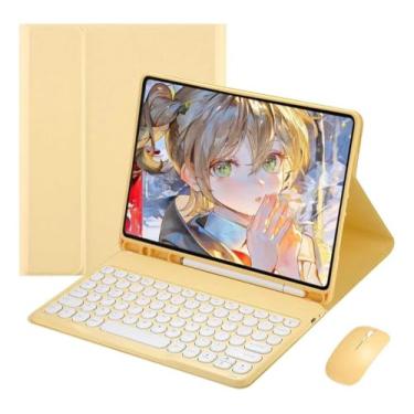 Imagem de Capa Para Tablet, Capa + Mouse e Teclado Magnético Bluetooth Destacável Para Samsung A7 T500 T505.