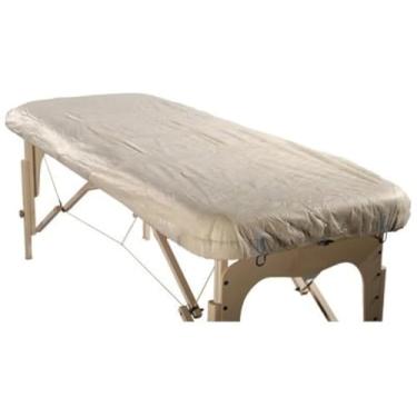 Imagem de Lençol de mesa de massagem descartável ajustado Therapist's Choice®, 10 peças por pacote. Uso único, não feito ou destinado a ser desinfetado e reutilizado.