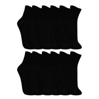 Imagem de Kit 12 Pares De Meia Esportiva Cano Medio Original Trifil Nf, Preto, 3