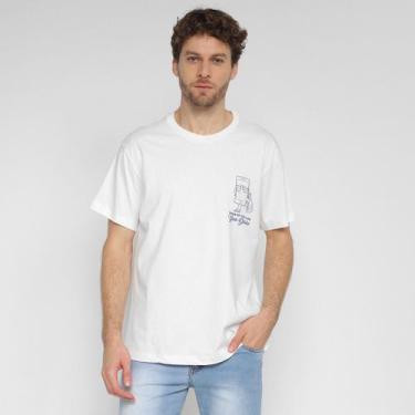 Imagem de Camiseta Colcci Estampada Masculina, Off white, GG