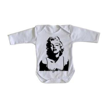 Imagem de body nenê criança roupa bebê manga longa Marilyn Monroe - Empório Dutr