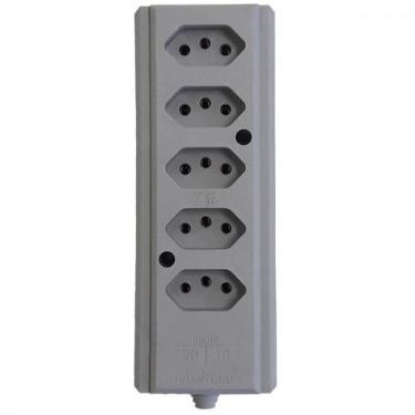 Imagem de Tomada Barra Interneed   Quintupla 10/20A 2 Polos +Terra Cinza  66682