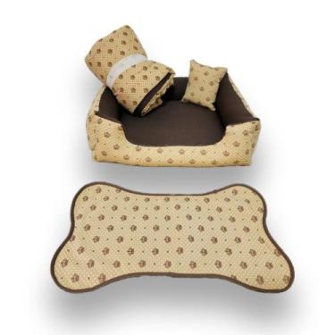Imagem de caminha pet cama pra cachorro médio até 12kg  kit pet cama +edredom e 