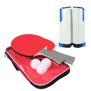 Imagem de Kit Ping Pong Rede Retrátil 2 Raquetes Tênis Mesa 3 Bolinha - DM Sport