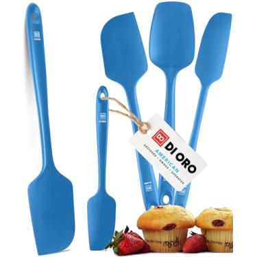 Imagem de Conjunto de espátulas de silicone DI ORO – Espátulas de borracha de cozinha para assar, cozinhar e misturar espátulas raspadoras de silicone resistentes ao calor e sem BPA para panelas antiaderentes –
