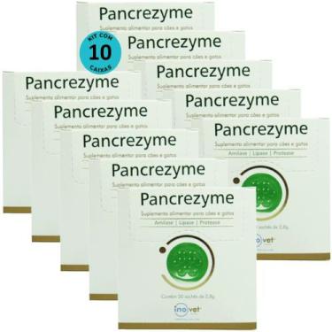Imagem de Kit 10 Pancrezyme Suplemento P/ Cães e Gatos 2,8g C/ 30 Sachê- Inovet