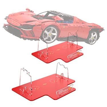 Imagem de Vaodest Acrylic Display Stand for Lego Technic Ferrari SP3 42143 Set, 5 MM Transparent Clear Display Holder,Compatible with Lego Technic Ferrari SP3 42143(Display Stand Only, Not Lego Building Set)