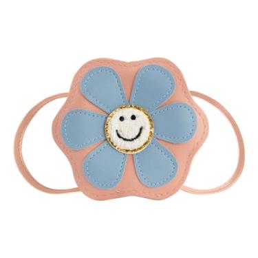 Imagem de Easozoom Bolsa tiracolo pequena com flor de margarida para meninas adolescentes de 2, 3, 4, 5, 6, 7, 8 anos, presente de bebê, Rosa, azul