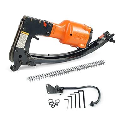 Imagem de Kamsin M66K Grampeador pneumático de compressão pneumática, ferramenta de grampeador de tosquiador pneumático - Pistola de clipe para fixação de armadilhas de colchão, mola, clipes de vértice J e