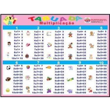 Imagem de Mural educativo tabuada - com suporte - BIA MAPAS