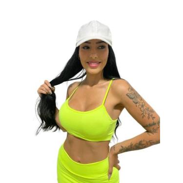 Imagem de top alça fina feminino com bojo removível fitness academia - TB modas,