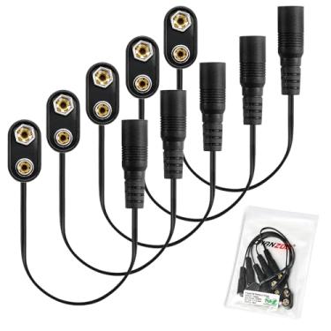 Imagem de Chanzon UL Wires 9v Feamle Connector Bateria Clip Conversor 9 volts Eliminador Adaptador Fonte Plástico I Tipo 5Packs Conexão