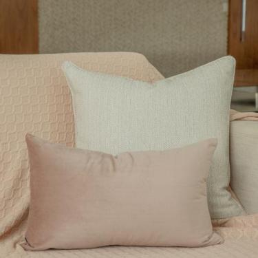 Imagem de Almofada Veludo Rosé Retangular - Cazachic, Somente Capa