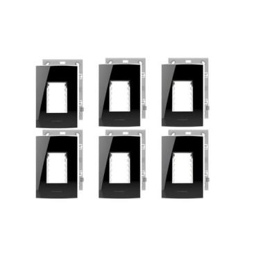 Imagem de KIT 6 Placa 4x2 3 Módulo Black Piano Alumbra Inova Pro Class