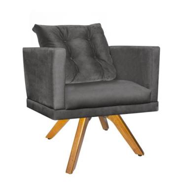 Imagem de Kit 07 Poltrona Milena Confort Base Giratória Caramelo Com Almofada Sa