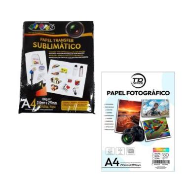 Imagem de Papel Fotográfico Com Papel Transfer Sublimatico A4 Kit - OFF PAPER E 