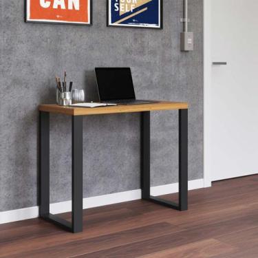 Imagem de Escrivaninha para Home Office 89x44 Cm Industrial 100% MDF Freijó Pret