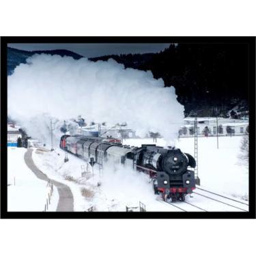 Imagem de Quadro Decorativo Trem Locomotiva Máquinas Paisagem Salas Quartos Escr