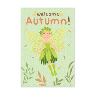 Imagem de Placa Decorativa MDF Fadas e Flores Outono Verde 20x30cm - Quartinhos