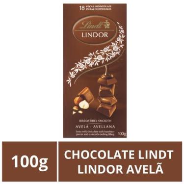Imagem de Chocolate Lindt Lindor, Ao Leite com Avelã, Barra de 100g