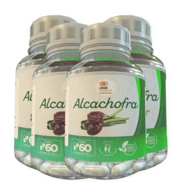 Imagem de Alcachofra - 60 Cápsulas 500Mg Kit Com 4 Potes - Lider Vendas