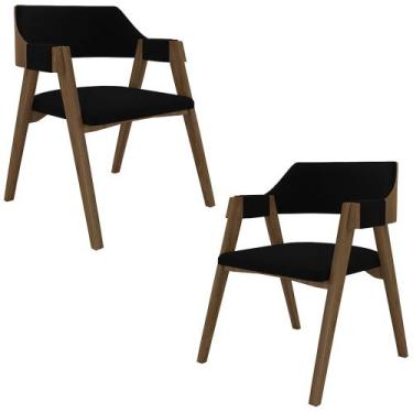 Imagem de Kit 2 Cadeiras Sala de Jantar e Jogos Carteados Madeira Maciça Poker V