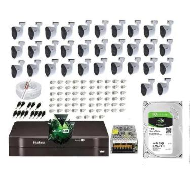 Imagem de Kit Cftv Dvr 32 Canais Intelbras 1132 Ahd 32 Camera 720p
