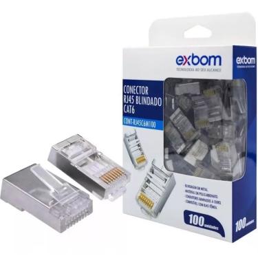 Imagem de Kit 60 Conector Blindado Rj45 Cristal 8P8C Cat6