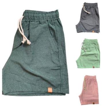 Imagem de Kit 4 Shorts Mauricinho Plus Size Fio Tinto Linho 3 Bolsos - C&C, Mili