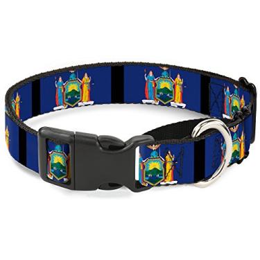 Imagem de Buckle-Down Coleira para cães New York City preta/branca, 3,8 cm de largura – serve para pescoço de 40,6 a 58,4 cm – média, multicolorida