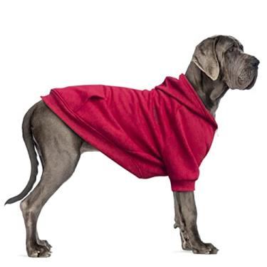 Imagem de ARUNNERS Roupas de cachorro extragrandes com capuz e zíper para cães grandes, Labrador Border Collie Vermelho 4GG
