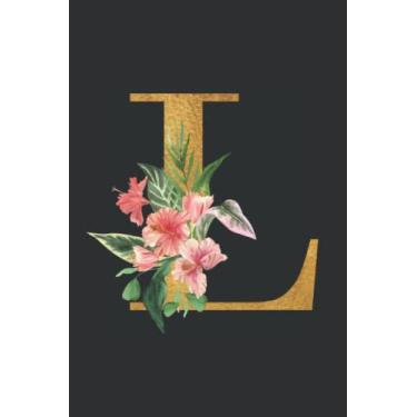 Imagem de Letter L Monogram Tropical Notebook: Blank Lined Journal