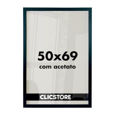 Imagem de Moldura para Quebra Cabeça Grow Puzzle 1000 peças 50x69 cm c/Acetato Decoração Interiores Parede Sala Escritório Office (Preto)