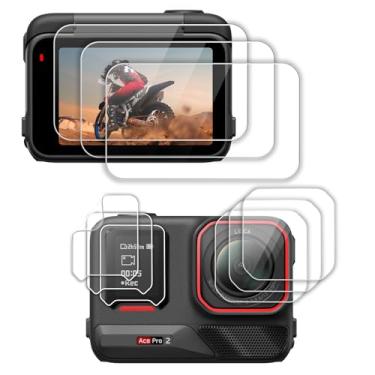 Imagem de FiTSTILL Pacote com 3 protetores de tela e lentes para Insta360 Ace Pro2, Vidro Temperado de 0,28 mm, Dureza Ultra HD 9H